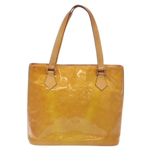 LOUIS VUITTON Monogram Vernis Houston Hand Bag Beige M91004 LV Auth BA3839 - Picture 2 of 16